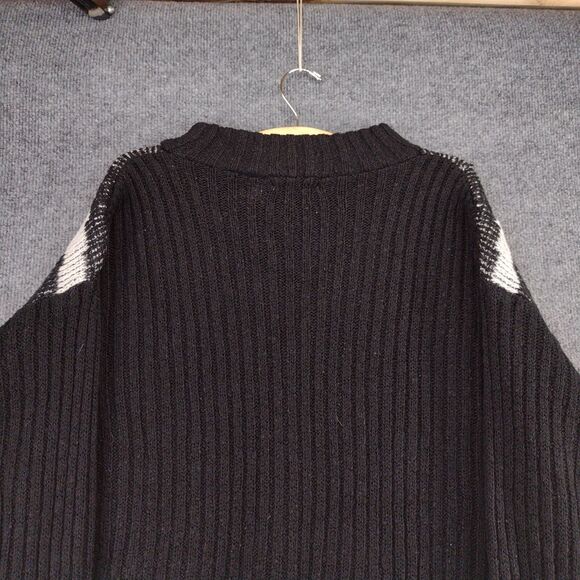 Vintage Carriage Court Womens Sweater Size Large Black White Diamond Geometric - Picture 9 of 11
